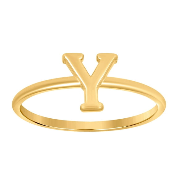 10k Yellow Gold Womens Letter Name Personalized Monogram Initial Alphabet Y Ring 7.3x1.2mm Wide Ring for Women
