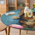 thumbnail image 4 of Easter Bunnies Rabbits Round Fitted Tablecloth with Elastic Edged & Backing, Round Table Cover for Indoor Outdoor Patio Use Fits Tables up to 40" - 54" Diameter, 4 of 5
