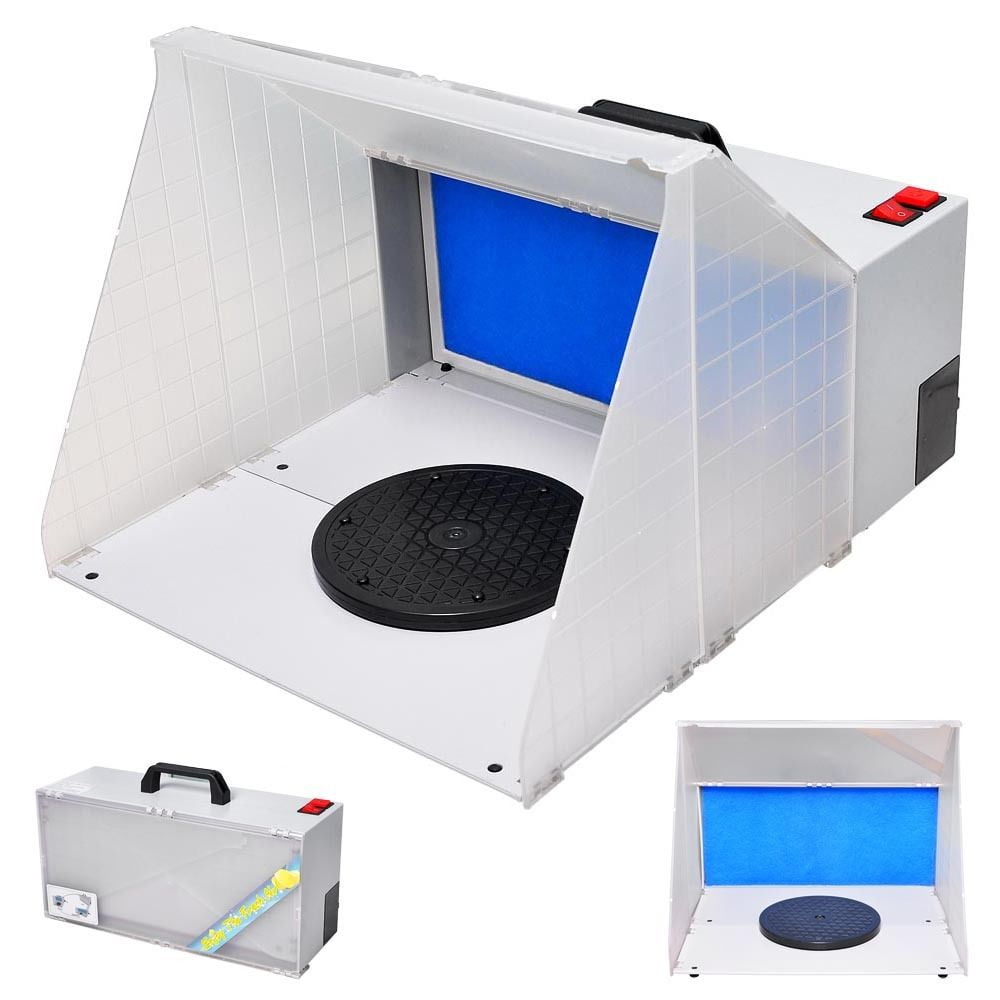Portable Airbrush Paint Spray Booth Kit Pro Paint Set w/ Turn Table  Powerful Fan For Toy Model Parts - Walmart.com
