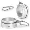 thumbnail image 1 of Flag Pole Rings, Aluminum Alloy Flag Pole Clips Swivels 360° Rotating Anti Wrap Mounting Ring with Carabiner, Flag Pole Kit Parts (Φ:2 Inch -Pack of 2(Silver)) Φ:2 Inch -Pack of 2(Silver) Φ:2 Inch, 1 of 1