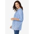 thumbnail image 3 of Woman Within Plus Size Embroidered Pintuck Tunic, 3 of 6