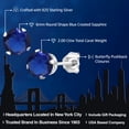 thumbnail image 2 of Gem Stone King 925 Sterling Silver Blue Created Sapphire Stud Earrings for Women Men (2.00 Cttw, Gemstone Birthstone, Round 6MM), 2 of 4