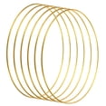 thumbnail image 1 of Unique Bargains 8 Inch Dream Catcher Rings, 6 Pcs Metal Macrame Wreath Floral Round Ring Hoop, Gold, 1 of 6