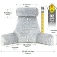 thumbnail image 3 of XXL Husband Pillow - Rare Baby Arctic Grey Wolf Backrest, Two-tone Reversible Double Sided Fabulous Faux Fur Reading & Bed Rest Pillow with Arms & Neck Roll, Adjustable Memory Foam - Extremely Comfy, 3 of 5