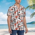 thumbnail image 5 of Balery Modern Life Print Men's Hawaiian Shirts Short Sleeve Beach Shirt Relaxed Fit Vacation Button Down Shirts-Large, 5 of 8