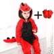 thumbnail image 1 of Conjunto de pijama de dinosaurio rojo Kigurumi para niños, mono de franela suave y cálida, traje de Cosplay de Animal rosa, ropa de fiesta para invierno, 1 of 4