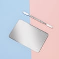 thumbnail image 4 of Jumpingount Paleta de maquillaje, bandeja mezcladora de belleza de acero inoxidable con espátula, herramientas de estampado de artista de Metal largo, Pinceles de maquillaje y herramientas Jumpingount CE015381-00, 4 of 6