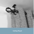 thumbnail image 5 of Kenney 5/8"-3/4" Steel Curtain Rod Mounting Brackets, Wall or Ceiling Mount, Set of 2, Black, 5 of 5