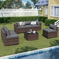 thumbnail image 6 of Sunmthink 7-Piece Wicker Patio Furniture Sets, Outdoor Conversation Set with 4 Inches Thick Cushions and Waterproof Cover, 6 of 6