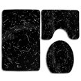 thumbnail image 1 of ABPHQTO Constelación, mapa, negro Juego de alfombras de baño de 3 piezas Alfombra de baño Alfombra de contorno y tapa de inodoro, 1 of 2