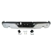 2009-2013 dodge ram pickup 1500 rear step bumper chrome assy (w/sensor hole, w/dual exhaust cut-outs) ch1103119