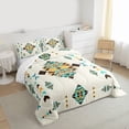 thumbnail image 3 of Feelyou Beige Aztec Abstract Queen Comforter Set, Boho Mandala Bedding Comforter Set, 3pcs, 3 of 8