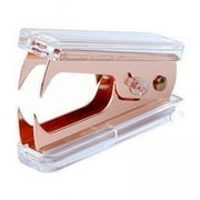 Colaxi 2xManual Stapler Transparent Acrylic for Bookbinding Document Office Supplies Rose Gold , Rose Gold, 2 Pcs