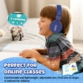 thumbnail image 5 of ONTA Kids Headphones for Boys Girls - Child Student Headset Wired Plug Toddler Earphones School Teen on Ear for Computer | Laptop | Plane Travel | Game, Dark Blue, 5 of 9