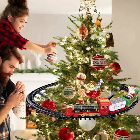 BESTSKY Hanging Christmas Train Set Christmas Train Toy for Boys Girls, Train Toy Set Around Under the Christmas Tree, Best Christmas Decoration Indoor for Families