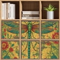 thumbnail image 7 of Set of 6 Collapsible Oxford Fabric Storage Cubes with Handles, Foldable Closet Organizer Bins for Clothes, Toys, Shelves, Home & Kitchen Dragonfly Garden Scene, 7 of 7
