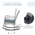 thumbnail image 3 of Outdoor PE Rattan Rocking Chair, Garden Glider Rocking Chair, Wicker Patio Chair Set with Armrest and Cushion, Grey, 3 of 7