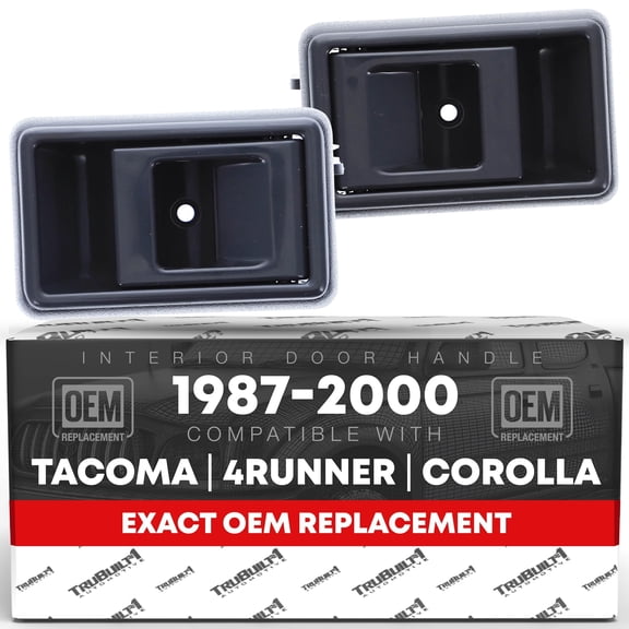 Interior Front & Rear, Driver & Passenger Door Handle Set - Compatible with 1988-1992 Toyota Corolla, 89-95 4Runner, 89-95 Pickup, 95-00 Tacoma; 89-92 Geo Prizm - Gray - 69206-04010-G, 69205-04010-G
