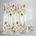 thumbnail image 4 of Spring Green Flowers Shower Curtain Set, Waterproof Shower Curtains for Bathroom, Watercolor Floral Botanical Washable Fabric Cloth Bath Curtain for Bathtub Decoration with Hooks 48x72 Inches, 4 of 9