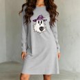 thumbnail image 6 of Taqqpue Womens Halloween Cotton Nightgown Long Sleeves Round Neck Sleepshirt Print Nightshirt Casual Plus Size Knee Length Sleep Dress Pullover Halloween Pumpkin Printed Sleep Shirt for Women, 6 of 6