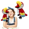 thumbnail image 2 of Puppets Parrot Hand Puppet,13.8" Animal Puppets Hand Puppets Bird Stuffed Animal Hand Puppets for Kids with Movable Mouth,Puppet Plush Multi-Color Toys Bird Puppet Role Play Teaching, 2 of 9