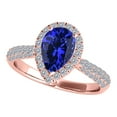 thumbnail image 3 of Mauli Jewels Rings for Women 1 Carat Diamond And Pear Shaped Tanzanite Ring 4-prong 10K Rose Gold, 3 of 6