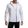 thumbnail image 2 of Sewkxo Mens Rain Jacket Lightweight Windbreaker Waterproof Raincoat Cycling Running Hiking Gear Hood Packable,White M, 2 of 6