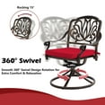 thumbnail image 6 of Magic Union 7 piece Cast Aluminum Outdoor Patio Dining Set, Bronze/Red, 6 of 9