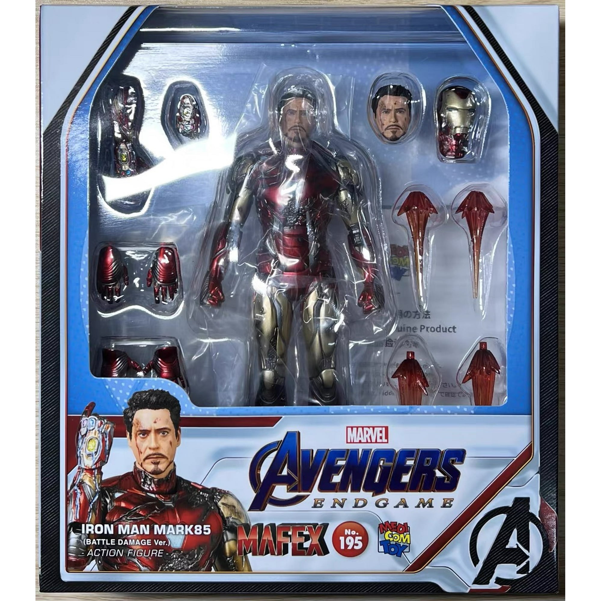 In Stock Mafex Marvel Avengers 4 Iron Man Mk85 Battle Damage Edition 16cm Action Figure Model Toy Desktop collection boy s gift