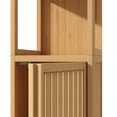 thumbnail image 4 of Bamboo Storage Cabinet ,Tall Slim Cabinet with Shutter Door and 2 Tier Shelves, Freestanding Linen Tower Cabinet for Living Room, Kitchen, Bathroom Organizer, 4 of 7