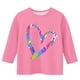 thumbnail image 3 of Blusas y camisas de cuello redondo y manga larga para niños, blusas/camisas de poliéster con estampado de corazones, mangas 3/4 y cuello redondo, elegantes e informales., 3 of 4