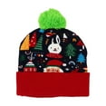 thumbnail image 2 of Oioii Christmas Hat Light-up Knitted Snowman Beanie Hat for Adult and kids with Light-up Bulb Necklace for Xmas Party Gift Christmas Decorations, D, 2 of 6