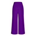 thumbnail image 5 of Women Wide Leg Dress Pants High Waist Elastic Back Business Casual Flowy Work Trousers Office Palazzo with Pockets Purple, 5 of 7