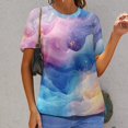 thumbnail image 6 of Purple Blue And Gold Wave Women's T-Shirt Short Sleeve T Shirts Tops Tee Ladies Loose T, 6 of 6