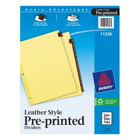 UPC: 0072782113285 | Avery Preprinted Red Leather Tab Dividers  Clear Reinforced Binding Edge  12-Tab Set  Jan-Dec (11328)