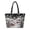 Black Winter Village Scene, variant on Pzuqiu Christmas Santa Cats Quilted Tote Bag, Plush Padded Lightweight Large Capacity Shoulder Handbag with Top Zip Closure, for Holiday Gifts Shopping, Festive Carryall for Xmas Party