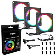 Addressable RGB Fan Halo, Airgoo 3 Packs Rainbow Fan Frame for 120mm Noctua PWM Fans, Compatible with 5V 3-pin ARGB