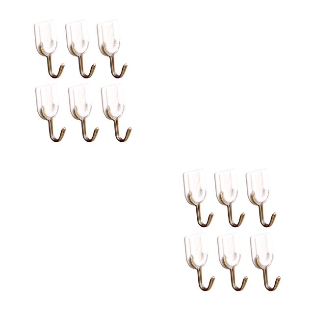 Ounissouiy 6 Pieces Kitchen Storage Hangers Removable Organizer Household Towel Keys Wall Plastic Seamless Sticky Hooks Holder uno 2Conjunto