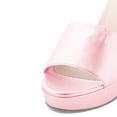 thumbnail image 3 of YDN Women Comfortable Peep Open Toe Platform Chunky High Heel Slide Sandals Dress Mules Slipper Party Dressy Shoes Size 8.5 Pink, 3 of 4