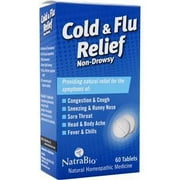 NatraBio Cold And Flu Relief, 60 Tabs