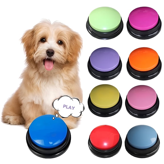 GJX 2026 New Recordable Dog Buttons Dog Gifts,Dog Buttons for Communication Pet Training Buzzer,30 Second Record&Playback Dog Talking Button-1Pcs