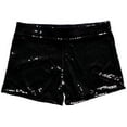 thumbnail image 2 of Xmarks Women High Waisted Sequin Shorts Elastic Waist Sequin Party Dancing Straight Leg Shorts, 2 of 7