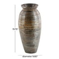 thumbnail image 4 of DecMode 20" Textured Brown Bamboo Wood Vase with Lacquer, 4 of 14