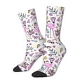 thumbnail image 1 of Balery Summer with Flamingo Calcetas Largas con Estampado para Hombre y Mujer – Suaves y Transpirables, Talla Única (US 5-11), 1 of 6