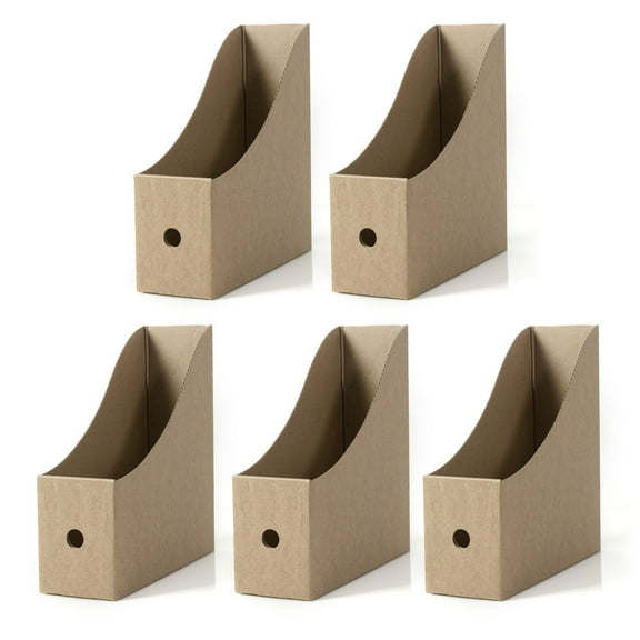 Magazine File Holder, Cardboard Magazines Holders Document Storage Box Kraft Paper File Folder Divider Desktop