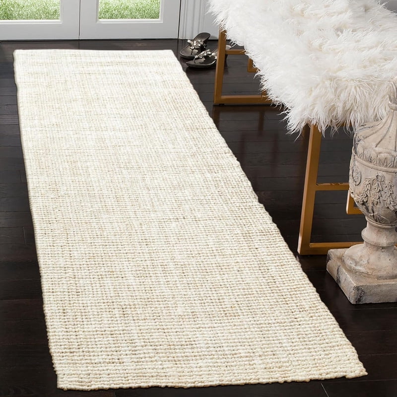 Delara Premium Handwoven 100% Jute Area Rug (2'.5" x 9'), Natural Fiber Boucle Design, 0.25" Thick – Durable Rug for Living Room, Bedroom & Entryway