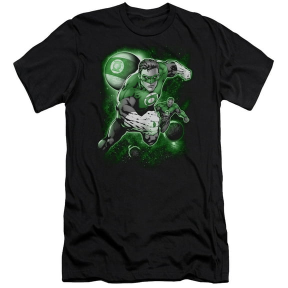 Green Lantern Lantern Planet Premium Canvas Adult Slim Fit 30/1 T-Shirt Black
