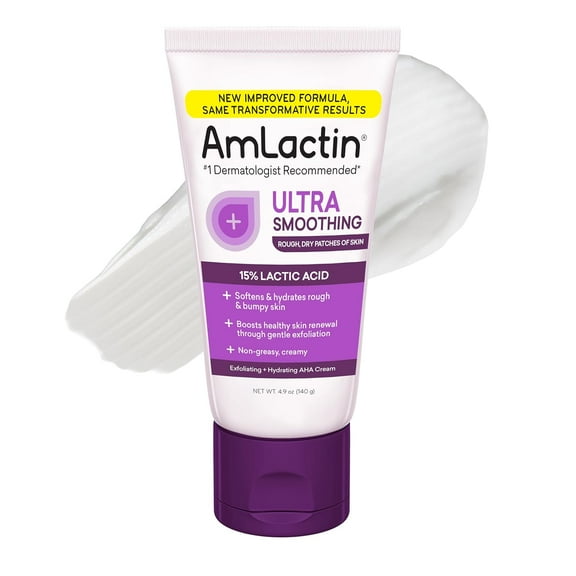 AmLactin Ultra Smoothing Intensely Hydrating Cream, 4.9 Ounce Tube