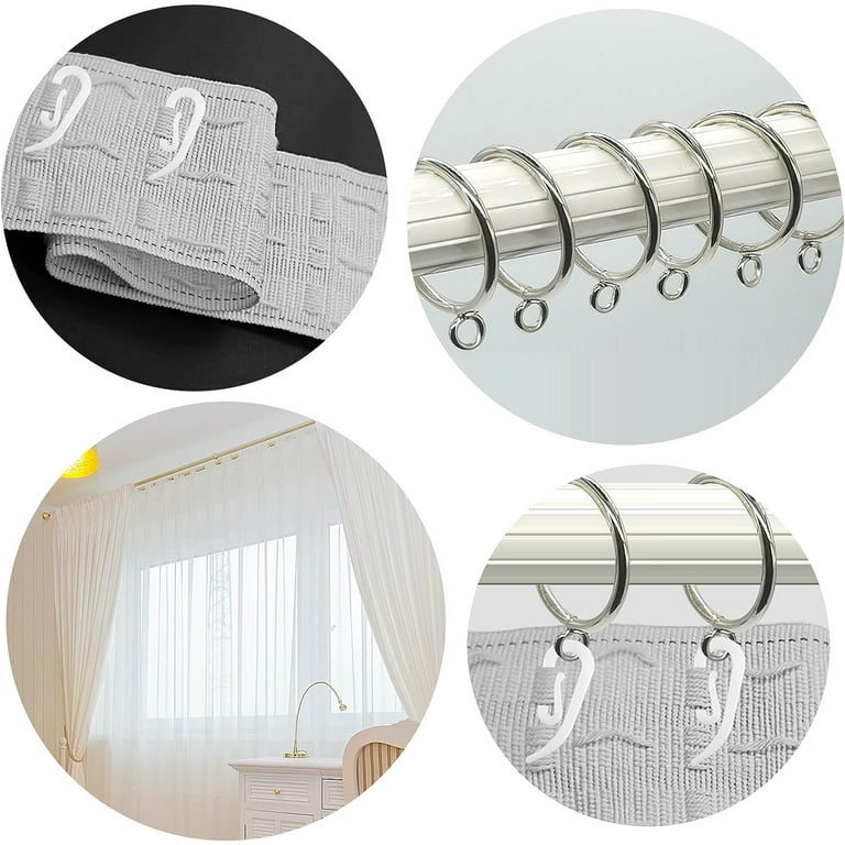 Quality Plastic For Curtain Hooks for Easy For Curtain Installation Set of  100