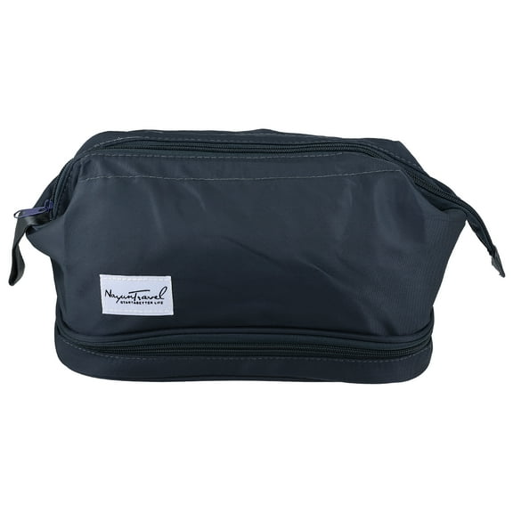 Makeup Bag Cosmetic Travel Bag Waterproof Toiletry Bag for Women Nylon Dark Blue 27.5x19x15cm
